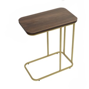 Metal de lujo con mesa auxiliar superior de madera para sala de estar sofá lado de la cama en precio al por mayor de La India - Product Image 1