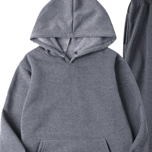 ชุดวอร์มพรีเมียมสีเทาสำหรับผู้ชาย เสื้อฮู้ดผ้าฟลีซสำหรับฤดูหนาว กางเกงจ็อกเกอร์ ชุดลำลอง ชุดกีฬา ชุดออกกำลังกาย ขายส่ง - Product Image 5