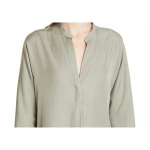 Tunica da donna in misto seta con collo a V di Vince, colore verde muschio, taglia XS - Product Image 5