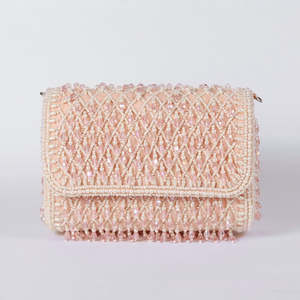 Sac à rabat élégant en daim perlé brodé de perles, style vintage, pour femmes, mariages, soirées, avec chaînes et boutons ornés de diamants - Product Image 3