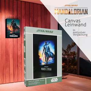 Tableau sur toile lumineux The Mandalorian Nightfall avec cadre en bois noir - Product Image 2