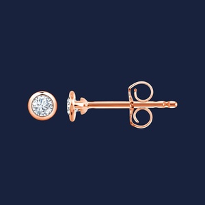 Boucles d'oreilles compactes à sertir avec diamants de taille moyenne, dotées de diamants ronds de laboratoire GH-SI 0,18 carat en or massif 14 carats, produit authentique - Product Image 2
