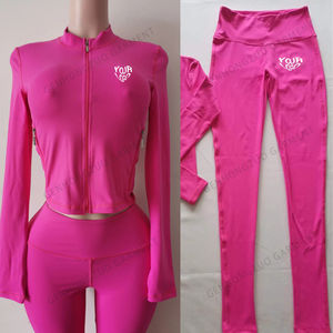 Ensemble deux pièces pour le corps personnalisé pour femmes-Sweat à capuche basique et pantalon évasé Veste zippée Pantalon évasé skinny Jogging Ensemble de survêtement - Product Image 3