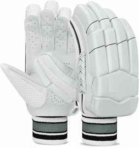 Guantes de críquet ambidiestros de cuero blanco profesional con protección superior y flexibilidad para bateadores - Product Image 4