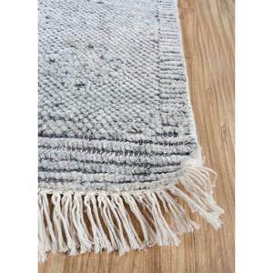 Alfombra de Lana Anudada a Mano AKWT-1024 con Patrón Geométrico para Sala de Estar, Entrada, Pasillo y Coche - Gris y Negro - Product Image 4