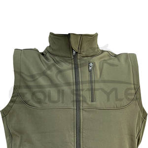 <b>Mens</b> Olive Green Hunting Fleece Vest Sleeveless Full Zip Warm Lightweight Body <b>Warmer</b> Outdoor OEM Hunting Vest - Product Image 2