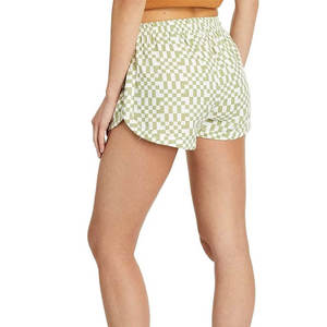 Women's High Waist <b>Checkered</b> Casual Shorts Summer Drawstring Loose Fit Gingham Beach Shorts with Pockets Plus Size Board Shorts - Product Image 6