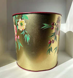 ถังขยะโลหะที่มีการพิมพ์ดิจิตอลที่สวยงามด้วยเท้าทองเหลือง - Product Image 4