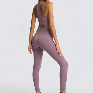 Ensemble de yoga style fashion, design sans coutures, ensemble de yoga extensible et doux pour la gym et les vêtements de sport - Product Image 5