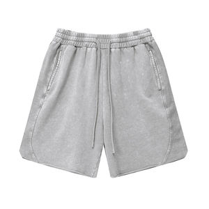 Conçu sur mesure pour hommes été vêtements de sport Shorts séchage rapide Vintage en détresse lavé à l'acide Baggy Jogging Style écologique solide - Product Image 3