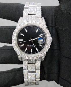 RX Vente Chaude De Luxe Diamant En Acier Inoxydable Montre À Quartz Hommes Femmes Designers Hip Hop VVS D Couleur Moissanite - Product Image 5