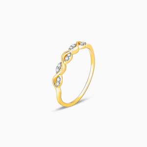 Anillo de Diamantes de Corte Brillante Redondo con Curvas Doradas Cultivadas en Laboratorio Majestic para Unisex - Product Image 5