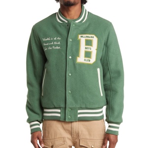 2024 OEM venta al por mayor logotipo personalizado bordado Vintage chaqueta de cuero de manga Varsity chaqueta para hombres - Product Image 4