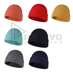 Bonnet en tricot épais personnalisé avec logo de marque privée, version hiver, unisexe, couleur unie - Product Image 2