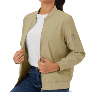 Compre Chaqueta Bomber Cortavientos Cálida para Invierno, Transpirable, de Manga Larga y Corte Holgado para Mujer - Product Image 3