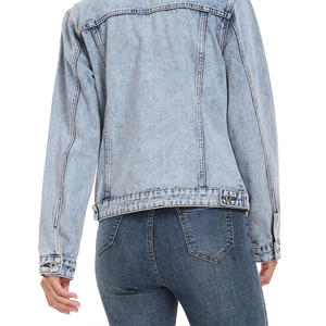 Chaqueta vaquera elegante para mujer, chaqueta vaquera ajustada duradera de manga larga personalizada al por mayor, versátil para uso diario informal en exteriores - Product Image 3