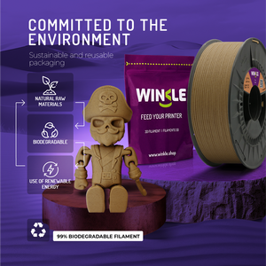 WINKLE <b>PLA</b> <b>Filament</b> 1.75mm 1kg Wood Pine & Maple 3D Printer <b>Filament</b> for Printers Real Wood Fiber Feel 2 Colors - Product Image 6