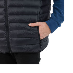 Chaleco acolchado sin cuello para hombre, chaleco grueso acolchado con botones y cuello en V, chaqueta ligera sin mangas cálida para invierno - Product Image 4