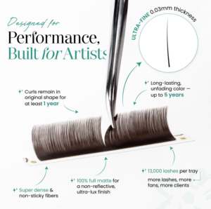 Matte brown false <b>eyelash</b> <b>extensions</b> easy fan brown top vendor handmade matte brown <b>mink</b> lashes wholesale fluffy - Product Image 3