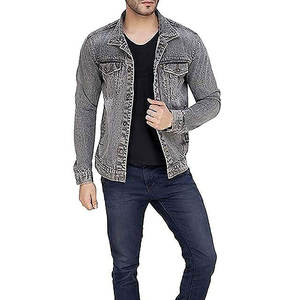 Chaqueta vaquera de algodón estampada a la moda personalizada, chaqueta vaquera para hombre diseñada para hombre - Product Image 2