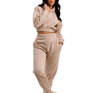 Prix usine personnalisé femmes sport sweat à capuche haute qualité coton mince col en v culture longue coupe ample hiver court 2026 - Product Image 3