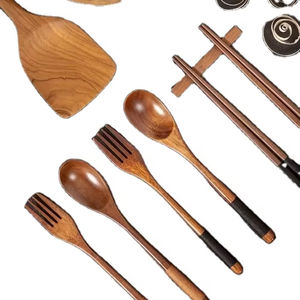 Colección de utensilios de madera natural personalizables al por mayor juego de vajilla sostenible para uso en la cocina - Product Image 1