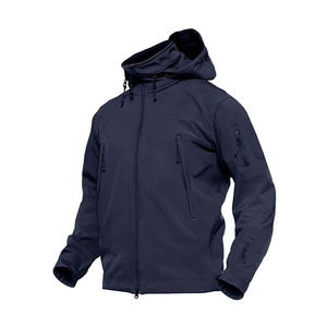 Veste d'hiver Softshell personnalisée pour hommes, coupe-vent, imperméable, doublure en polaire, vêtements de travail zippés avec lettre. - Product Image 5