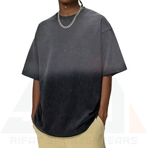 T-shirt pour homme en gros, délavé à l'acide, streetwear, 100% coton, respirant, de haute qualité, logo personnalisé, surdimensionné pour homme - Product Image 2
