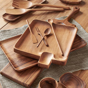 Vente en gros de fourchettes en bois de teck naturel pour la maison et la cuisine Ustensile pour servir les aliments Ustensiles de cuisine Accessoires de table Ensemble écologique - Product Image 4