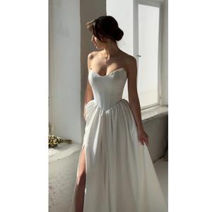 <b>Corset</b> Wedding Dress V-waistline Boho Wedding Dress - Product Image 5