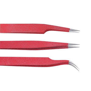 Pinzas de pestañas de aislamiento de calidad profesional puntas finas rectas extra afiladas puntas de fibra 12 13 14cm Color personalizado - Product Image 5