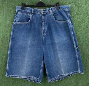 Vintage 90S Mecca Logo Carpenter Denim Jean Shorts Jorts Hombres Talla 41 - Product Image 1