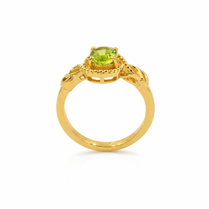 Anillo Clásico Ovalado de Plata de Ley 925 con Peridoto, Banda Elegante, Joyería Minimalista de Diseño - Product Image 3
