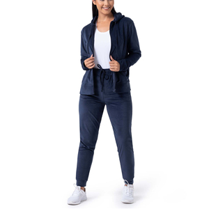Survêtements d'entraînement personnalisés de jogging confortables à fermeture éclair ensemble de deux pièces survêtements pour femmes de bonne qualité à bas prix - Product Image 1