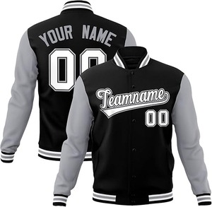 Chaqueta universitaria de alta calidad para hombres y mujeres, Mangas de cuero de chenilla bordadas, chaqueta universitaria de béisbol personalizada con letras - Product Image 3