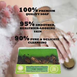 Savon artisanal de luxe à base de bourgeons de pin naturels de qualité supérieure, 80g, soin de la peau, lavage du corps et du visage, étiquette privée OEM ODM - Product Image 3