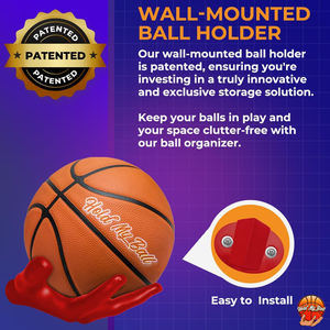 Support mural pour ballon de basket en polypropylène, support sécurisé pour ballon, grande taille, garantie 1 an, pour la décoration de la salle de sport - Product Image 2