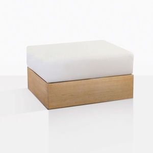 Nakula Meubles de salle à manger et de salon d'extérieur au design moderne Ensemble de canapés pouf en bois de teck naturel Matériau en tissu Hôtels Villas - Product Image 5