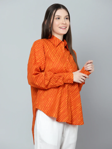 Camisa de Algodón con Estampado Leheria, Corte Ajustado, Manga Larga, Diseño Abstracto Opaco, Botones, Informal, para Fiesta, 100% Transpirable, Tejido de Punto - Product Image 4