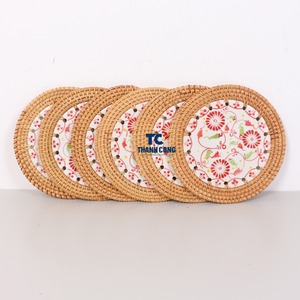 Factory Price Rattan Coaters Made in Vietnam Rattan Coasters Handmade Table Decoration Eco Friendly - Product Image 2