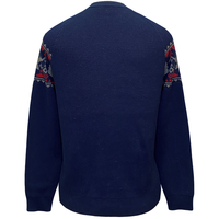 Pull-over homme en laine mérinos extrafine et coton tricoté, motif Fair Isle, col rond, manches longues, anti-plis, tendance hiver