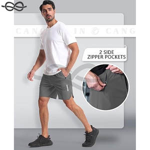 Pantalones Cortos Deportivos para Hombre, Bordados, Ecológicos, Transpirables, Ligeros, de Secado Rápido, con Cierre de Cordón y Bolsillos, para Gimnasio y Entrenamiento - Product Image 3