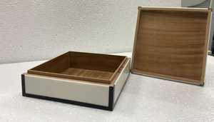 Artisanat Boîte À Bijoux Décoratif Résine Carré Puces Incrustation Boîte De Rangement MDF Bois Matériel - Product Image 3