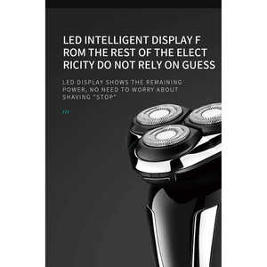 Afeitadora Eléctrica Recargable por USB, Cabezal Rotatorio de Tres Cuchillas, Negra, Resistente al Agua IPX7, Lavable, Afeitado Corporal Completo, Repuesto - Product Image 4