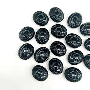 Perles sculptées en pierre d'onyx noir naturel de meilleure qualité avec finition lisse pièces faites à la main pour bracelet collier et fabrication de bijoux - Product Image 4