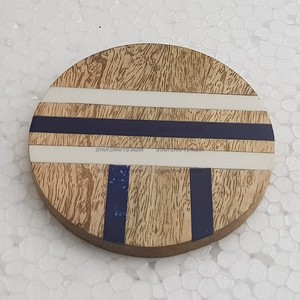 New Style Handmade Round Tea Best Coaster Wood Diamond Pattern Resin Best Coaster | Set of 4 for Office & Home - Product Image 6