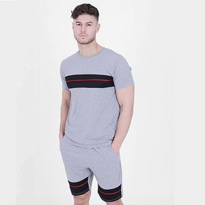 Ensemble de vêtements d'été 2 pièces pour hommes, décontracté, avec logo personnalisé, t-shirt court respirant, short, options taille plus, vente en gros thermique - Product Image 1