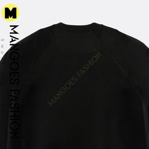 เสื้อฮู้ดแฟชั่นผู้ชายสีดำ แบรนด์ Mangoes คุณภาพพรีเมียม ผ้าฝ้าย/ใยไผ่ ระบายอากาศได้ดี แขนเสื้อแบบแร็กแลน ขายดีประจำฤดูหนาว - Product Image 3