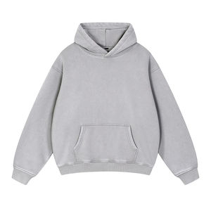 Vente en gros de sweats à capuche rétro de qualité supérieure, lourds, unis, 450 GSM, 100% coton, sweats à capuche tendance - Product Image 6