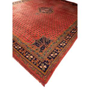 Alfombra de Lana Anudada a Mano de Gran Tamaño Aalam, Diseño Abstracto con Medallón Rojo Naranja, Rectangular, para Pasillo, Entrada, Hogar - Paem-378 - Product Image 2